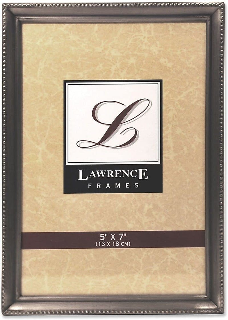 Lawrence Frames 11557 Antique Pewter 5x7 Picture Frame - Bead Border Design